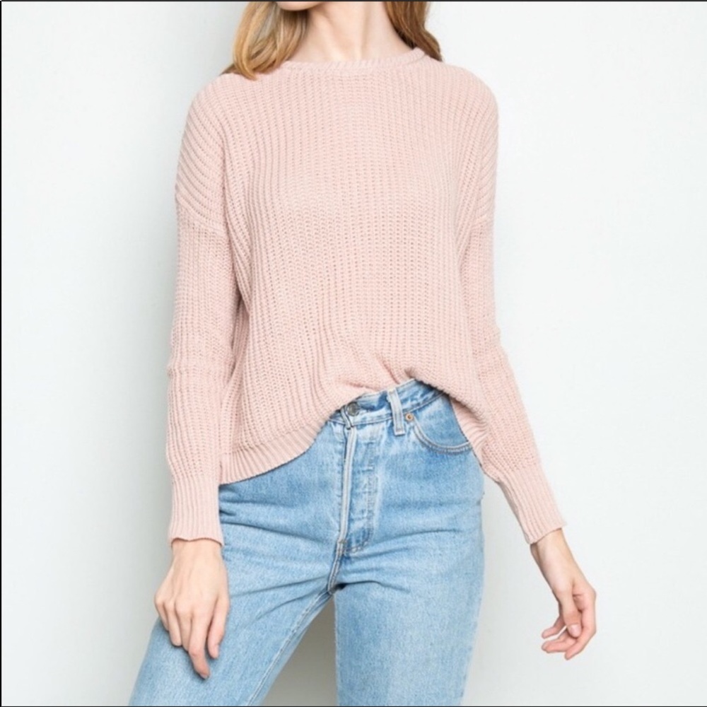 Brandy Melville Pink Bronx Sweater One Size